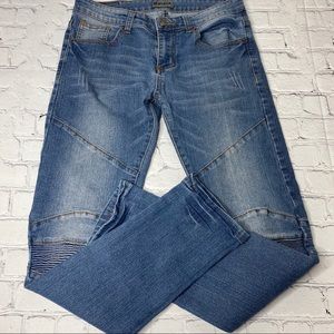 CJ Black Skinny Flex Moto Jeans Light-Medium Wash